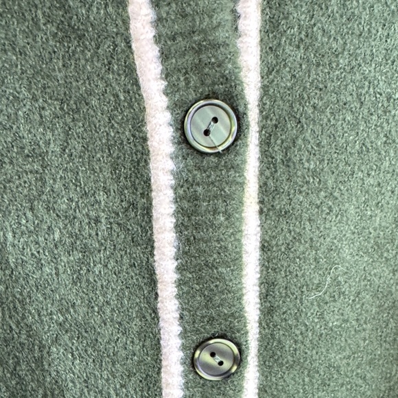 Zara Dark Green Cardigan with Cream Trim - Picture 5 of 6
